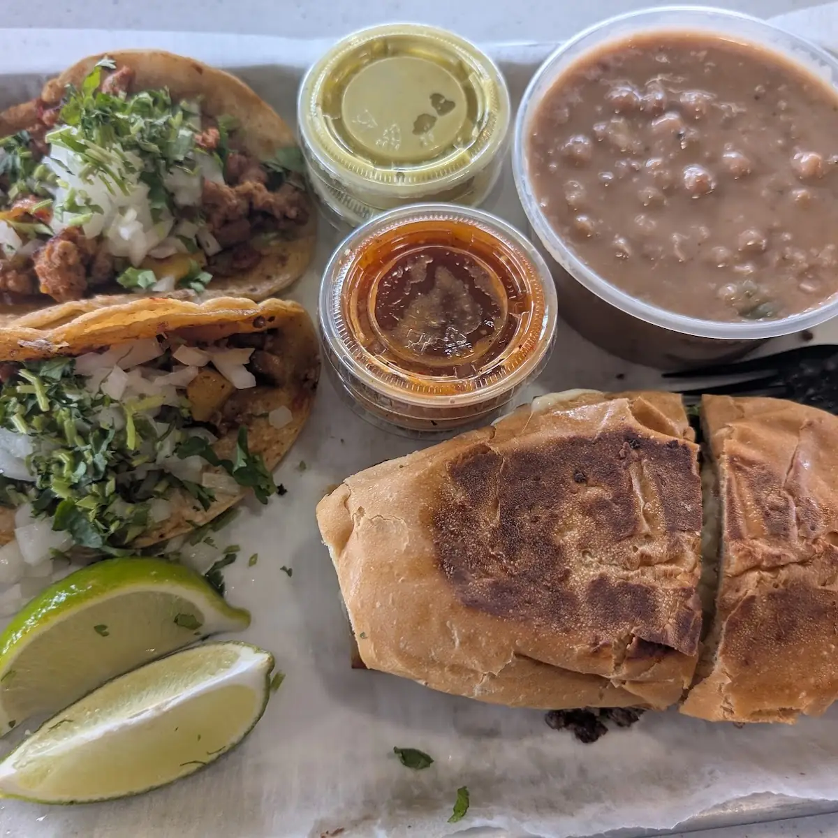 Tacos Al Pastor Refried Beans Torta Asada