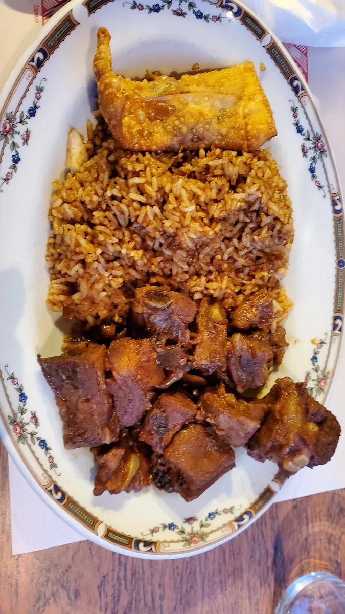 Egg Rolls Rice and Ribs