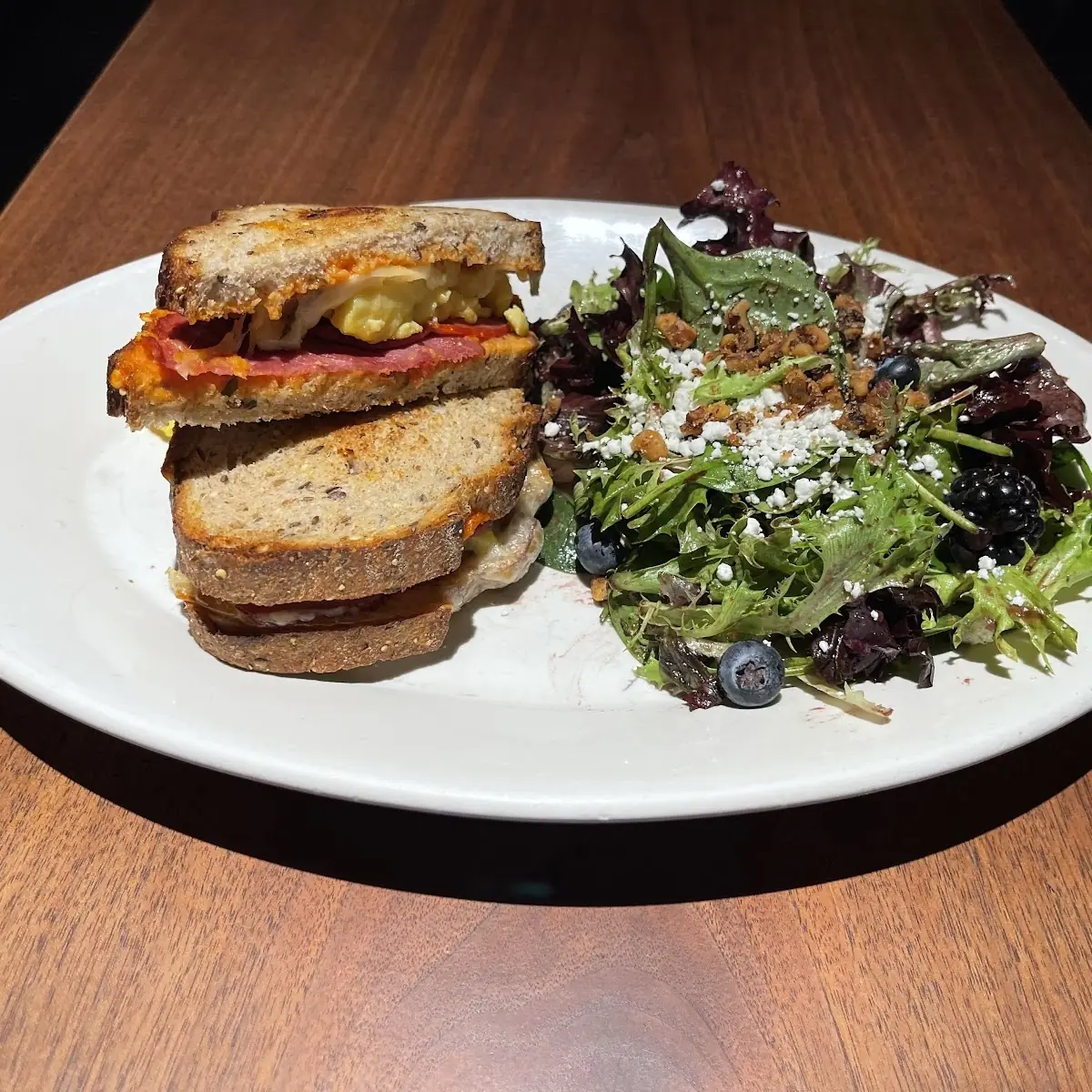 Grilled Salmon on Black Brioche