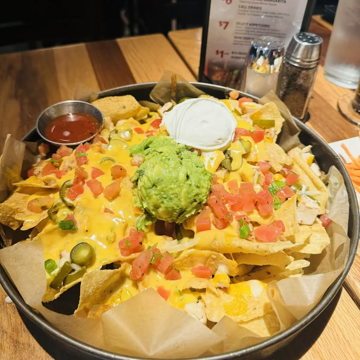 Loaded Chicken Nachos with Guacamole