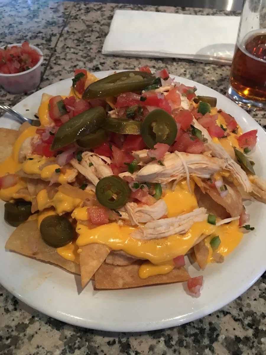 Chicken Nachos with Sour Cream