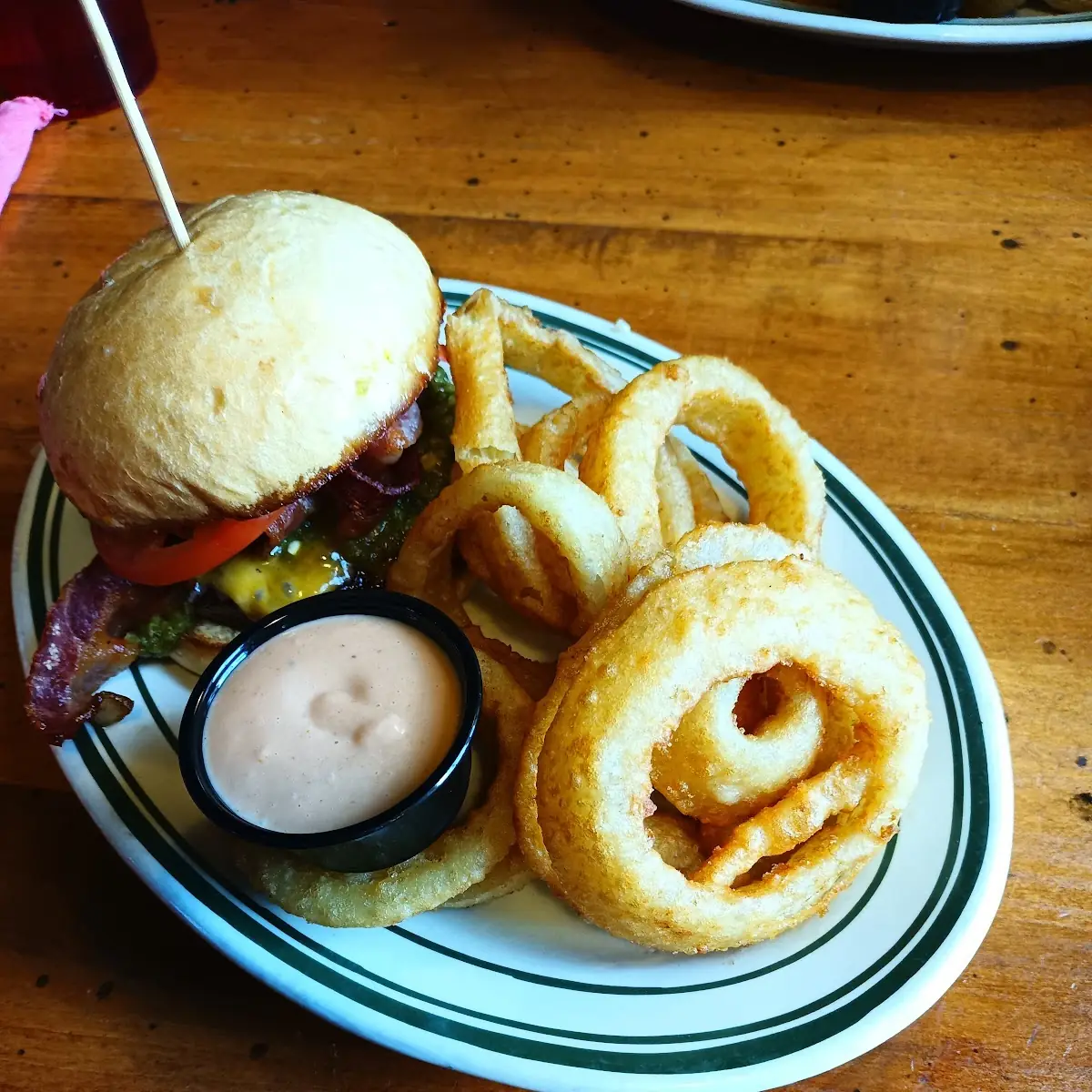 Diablo Burger and Beer Batter Onion Rings