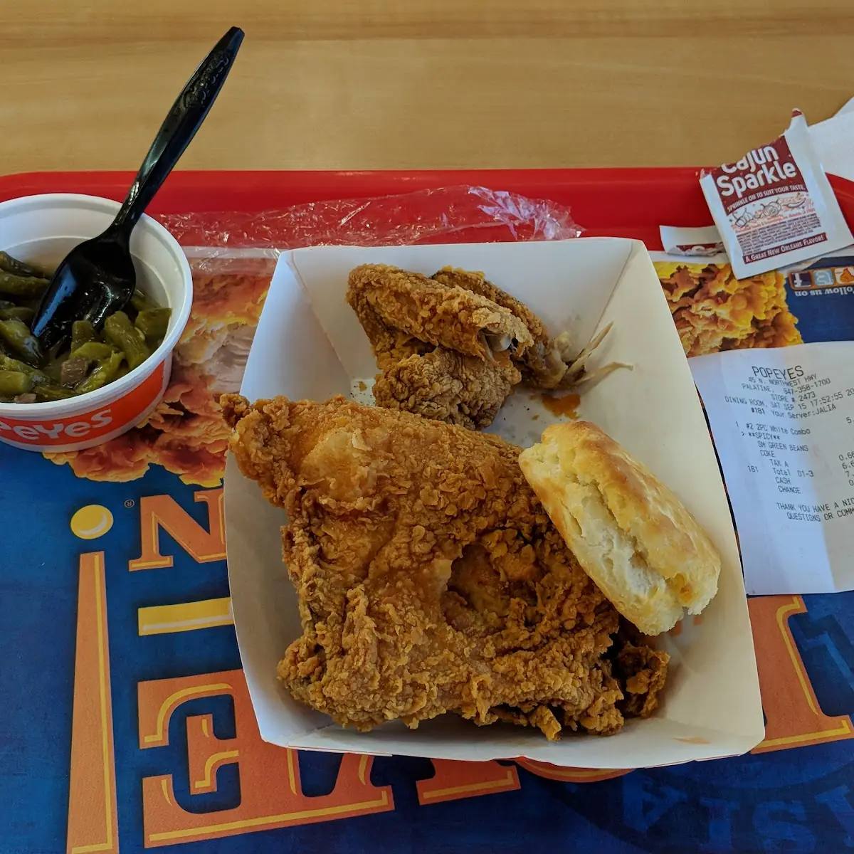Two Piece Chicken Dinner with Green Beans