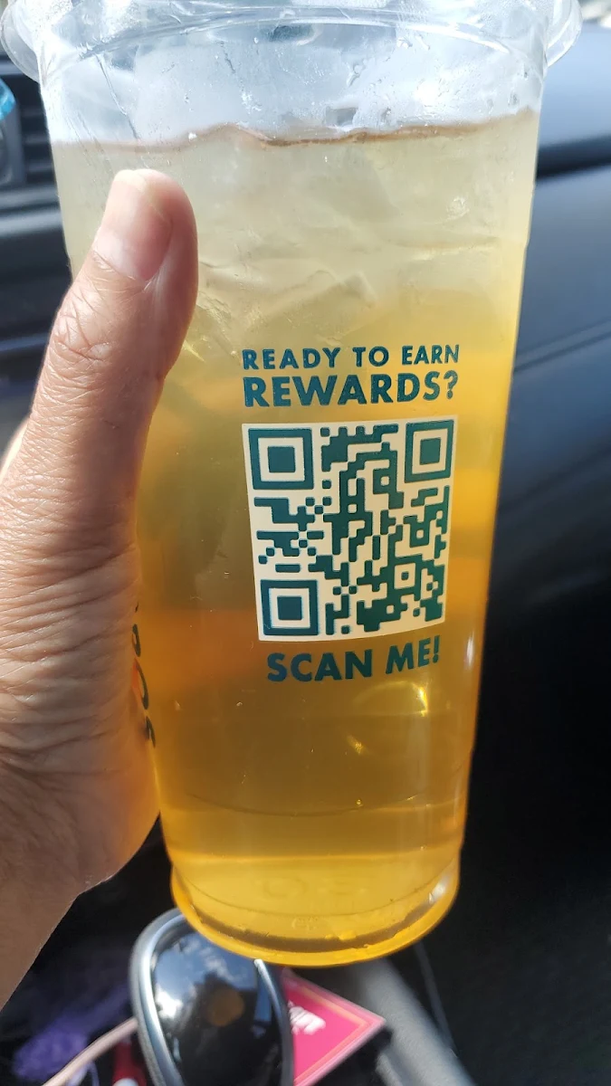 Passion Fruit Green Tea with Peach Drizzle