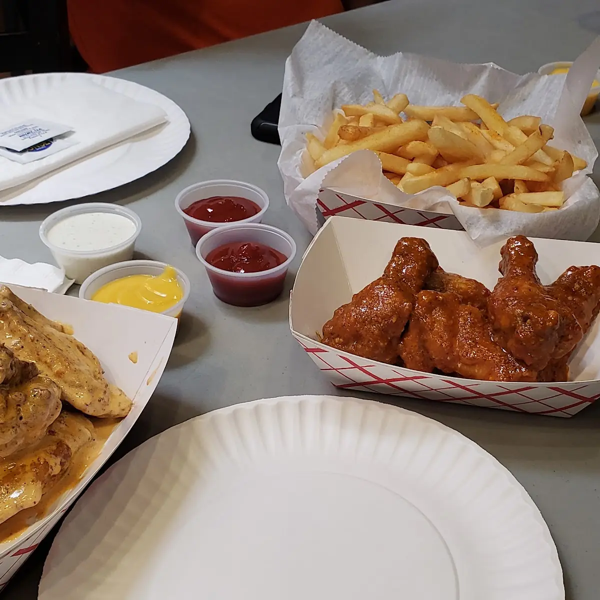 Chicken Kitchen Sink Buffalo Ranch and Honey Mustard