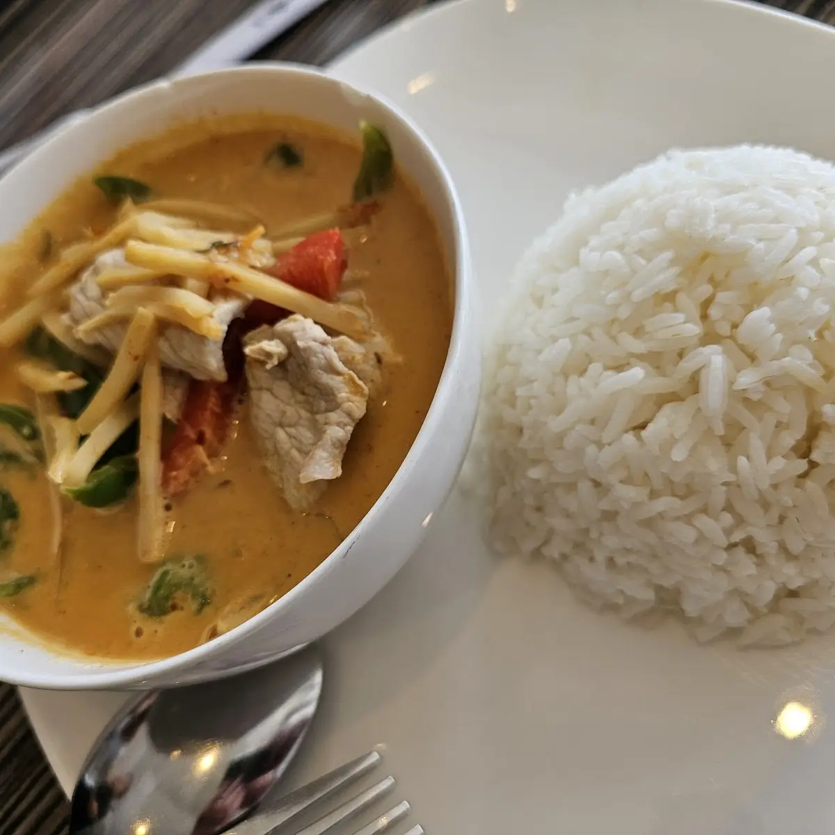 Panang Curry Chicken and White Rice