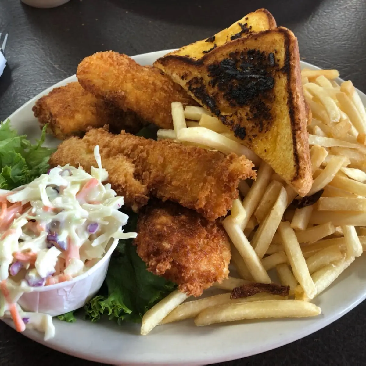 Fish & Chips Slaw & Garlic Toast