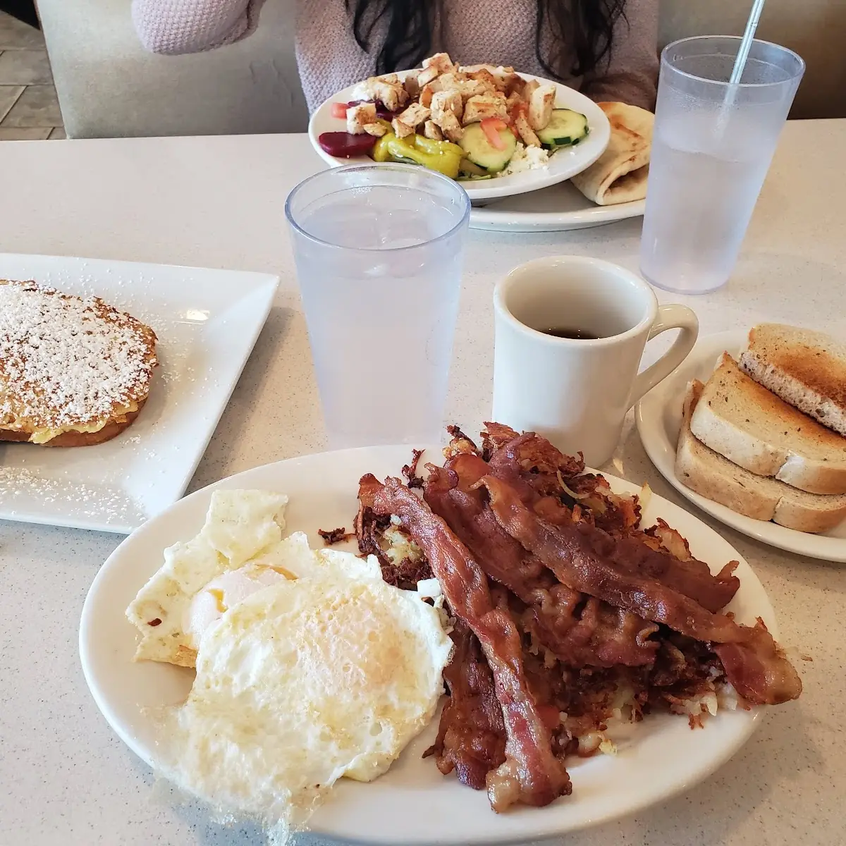 Eggs with Gyro & Hash Browns