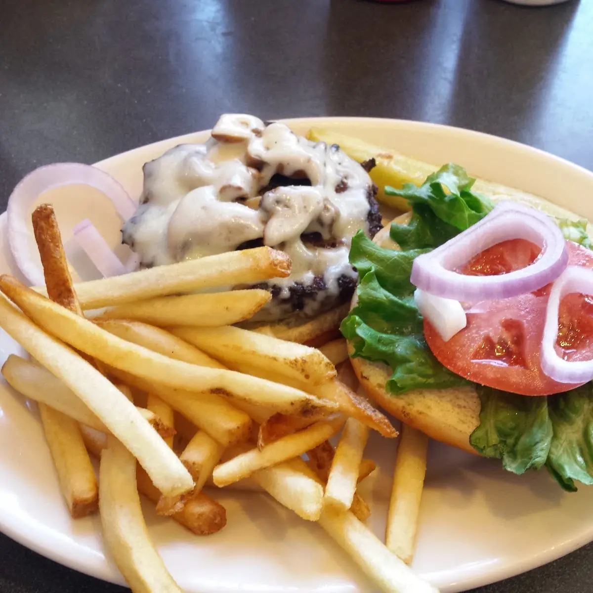 Mushroom and Swiss Burger