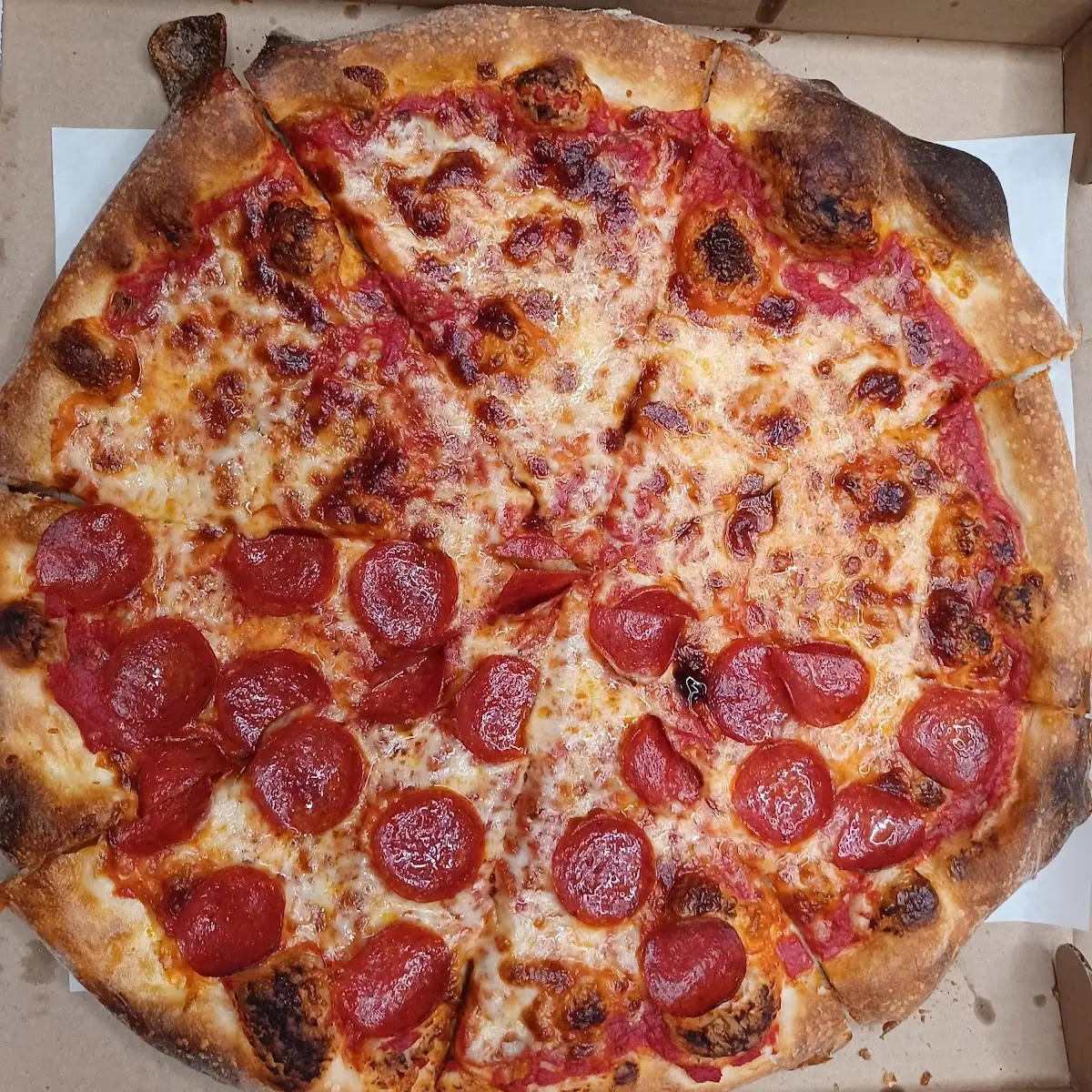 Half Cheese Half Pepperoni Pizza