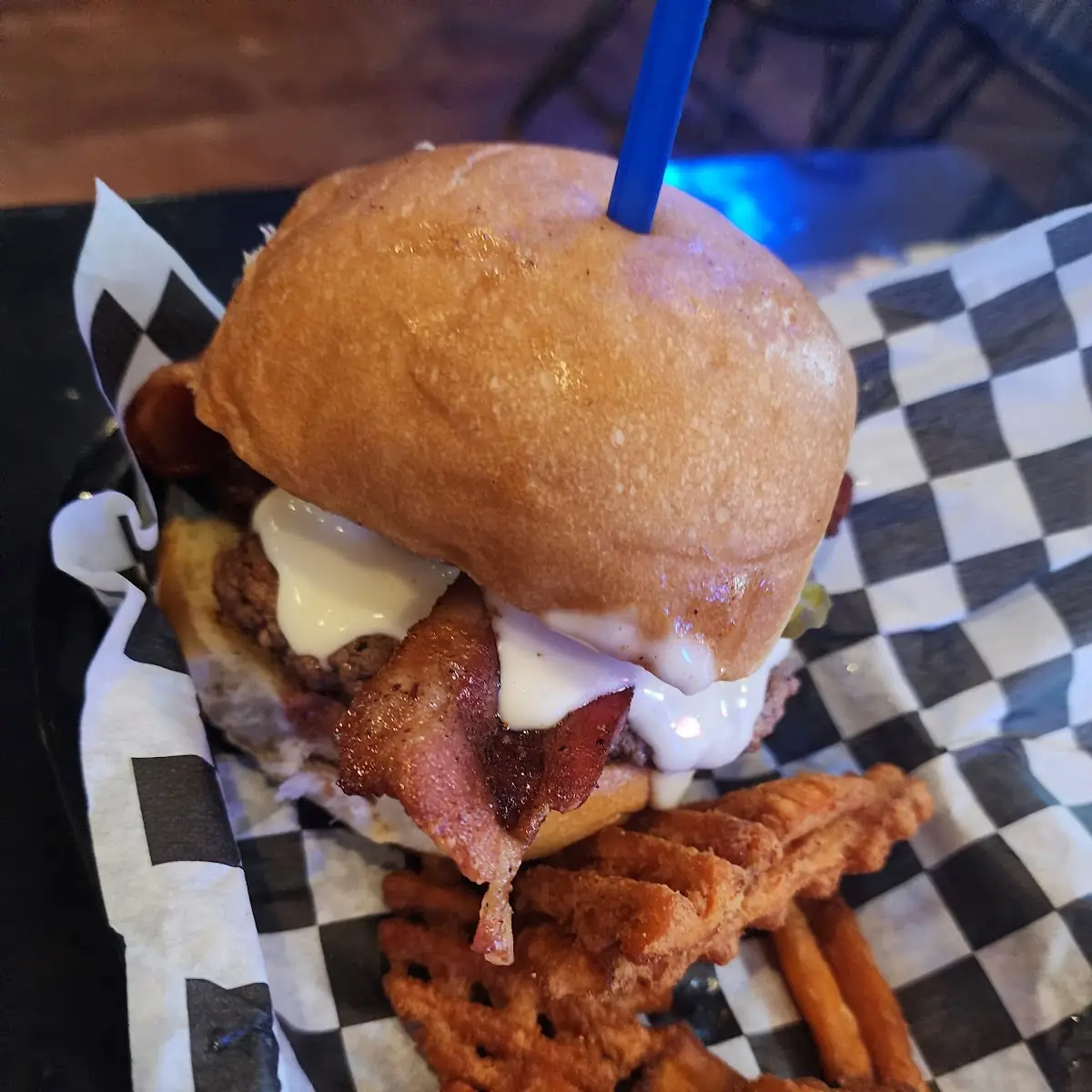 Burger N Sweet Potato Fries