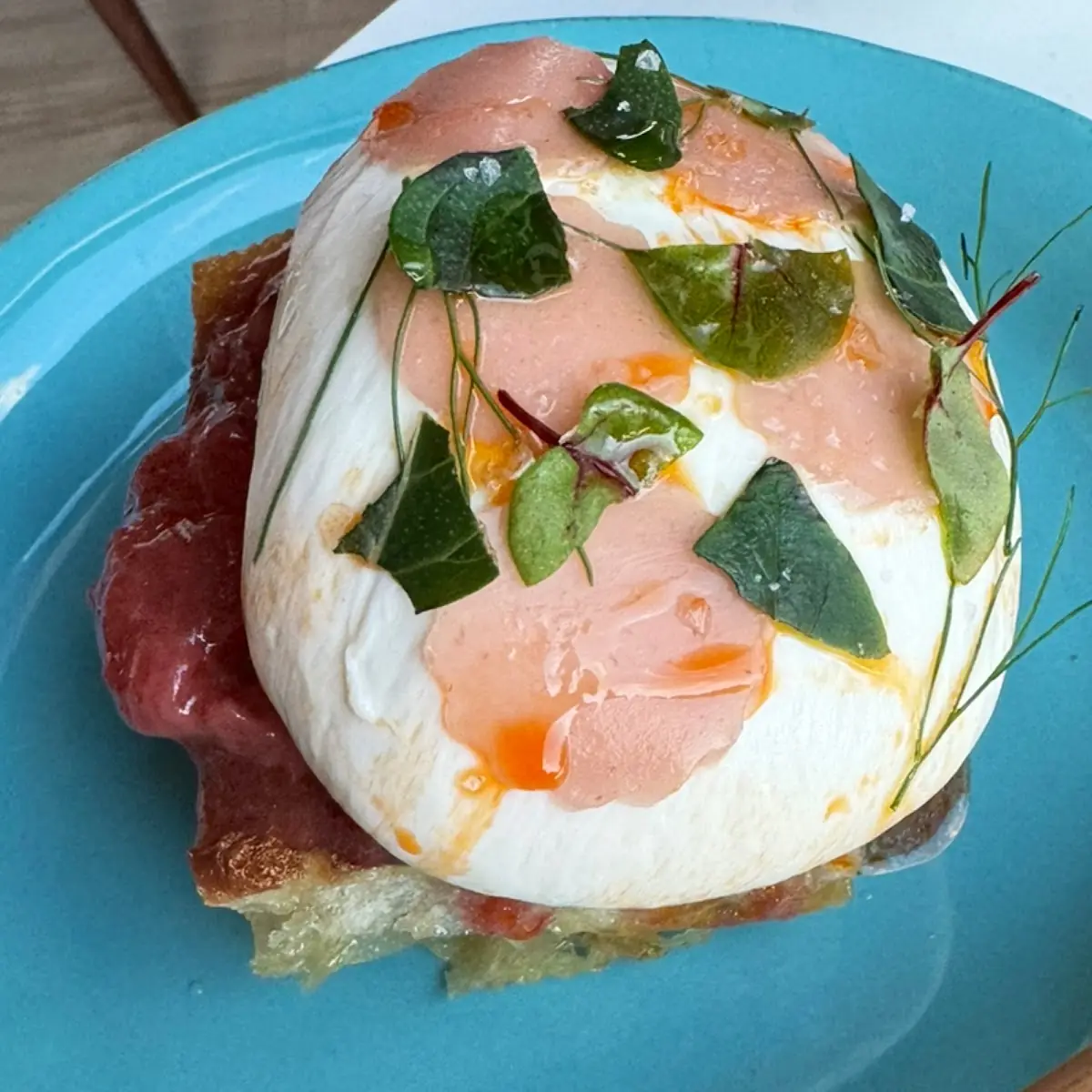 Burrata with Sourdough and Strawberrors