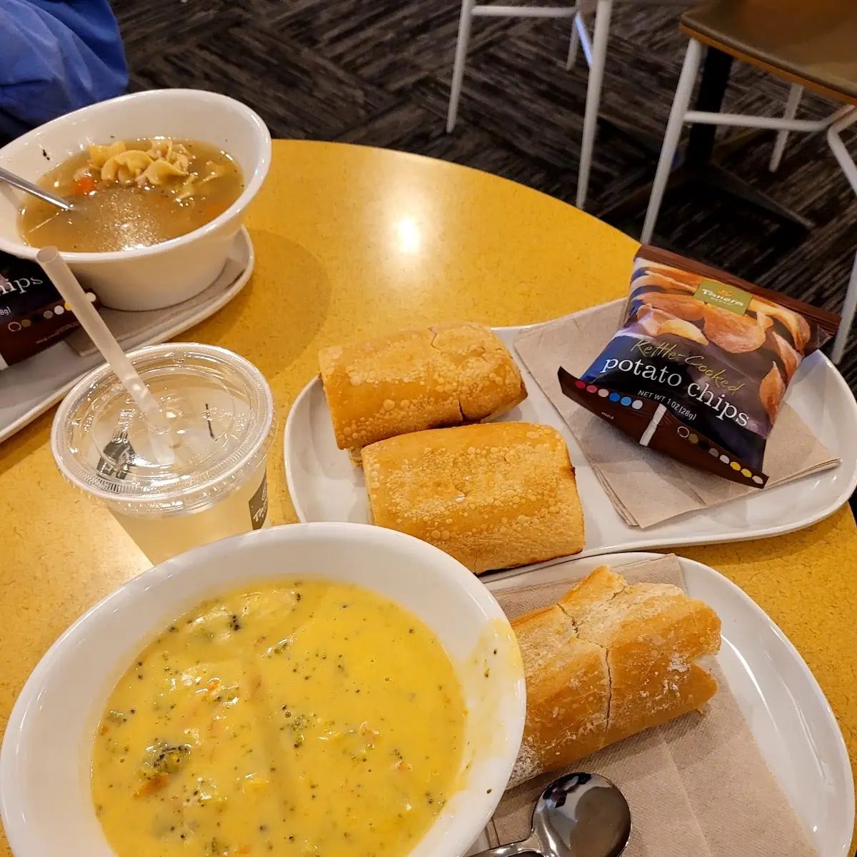 Broccoli Cheddar Soup and Steak Sandwich