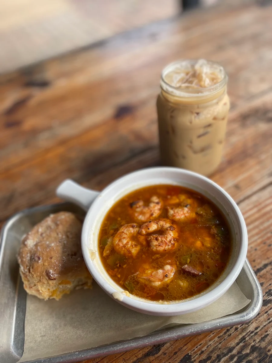 Shrimp & Grits with a Biscuit