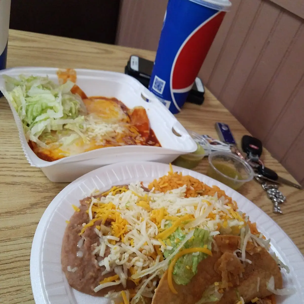 Carne Asada Burrito with Beef Taco Plate