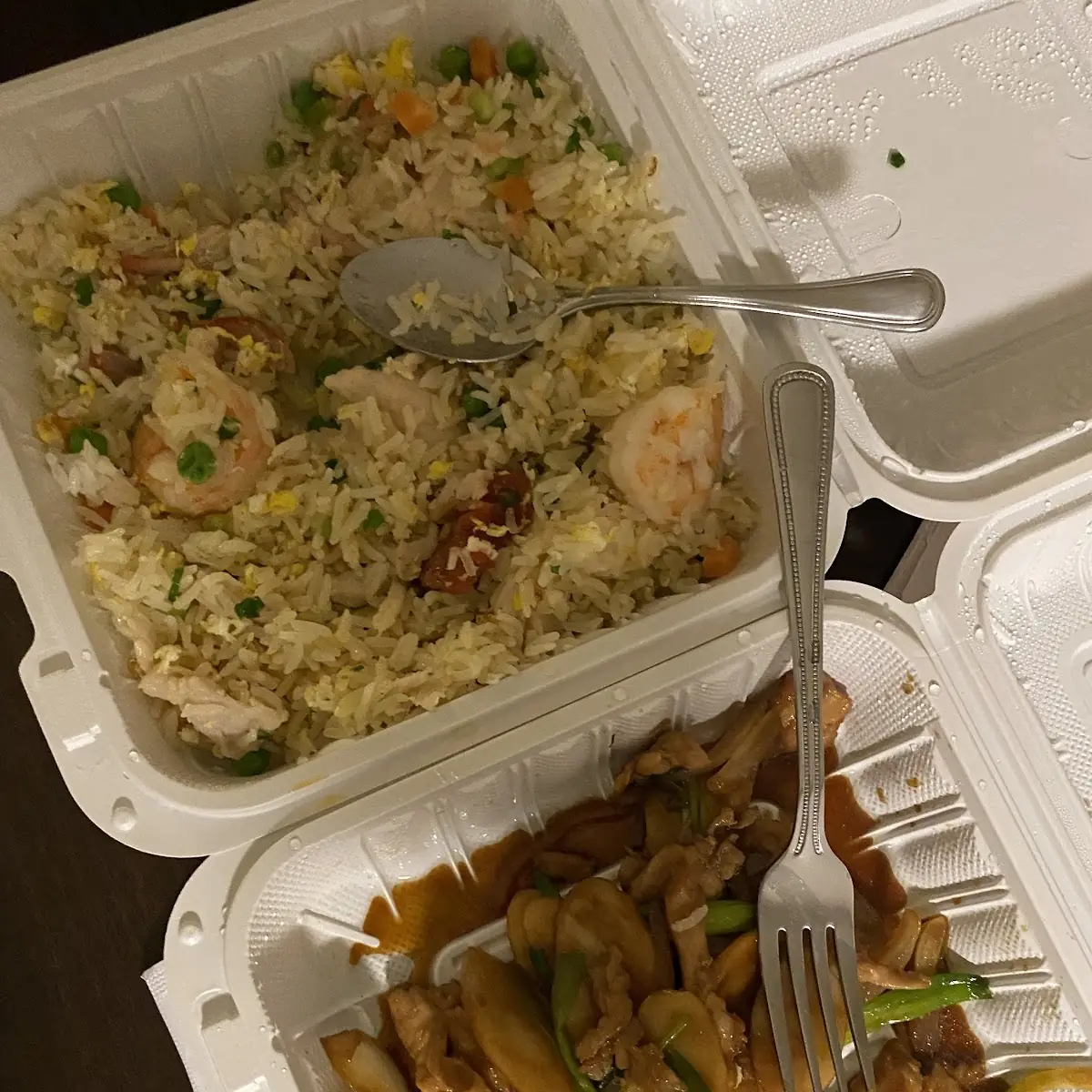 Shanghai Rice Cake and Seafood Fried Rice