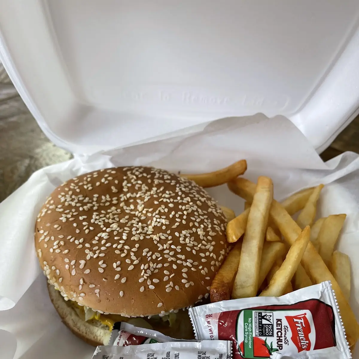 Cheese Burger Basket to Go