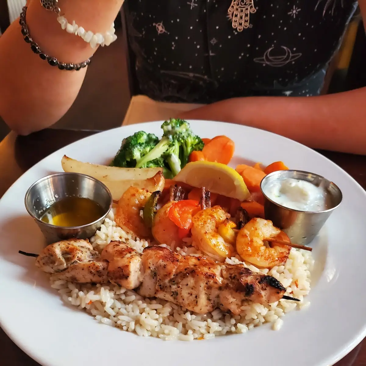 Chicken and Tiger Prawn Souvlaki