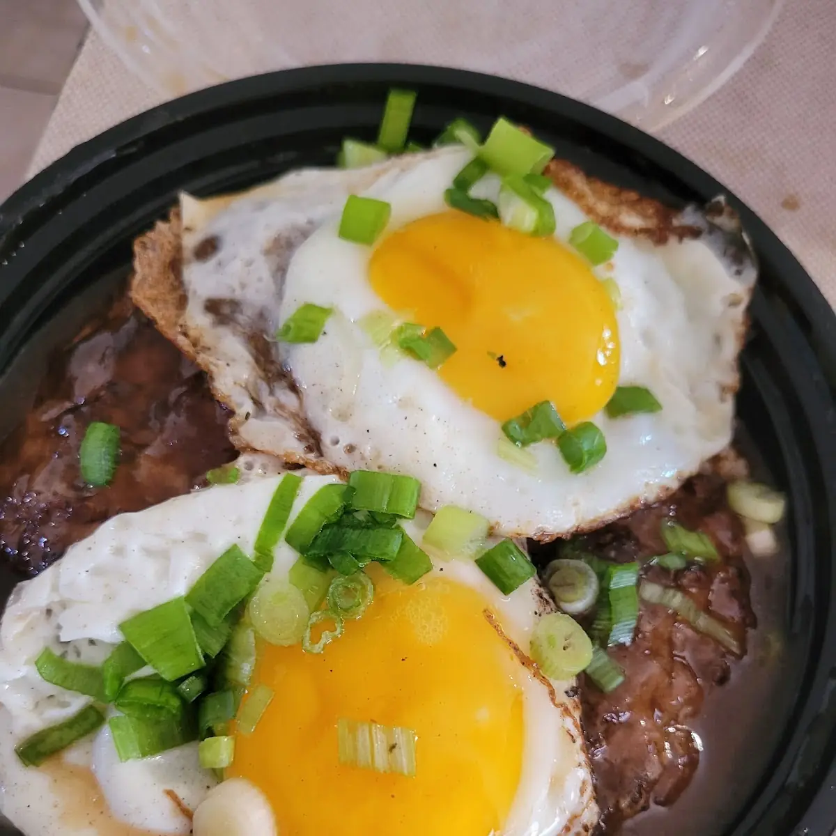 Loco Moco with Gravy Eggs Rice Dish