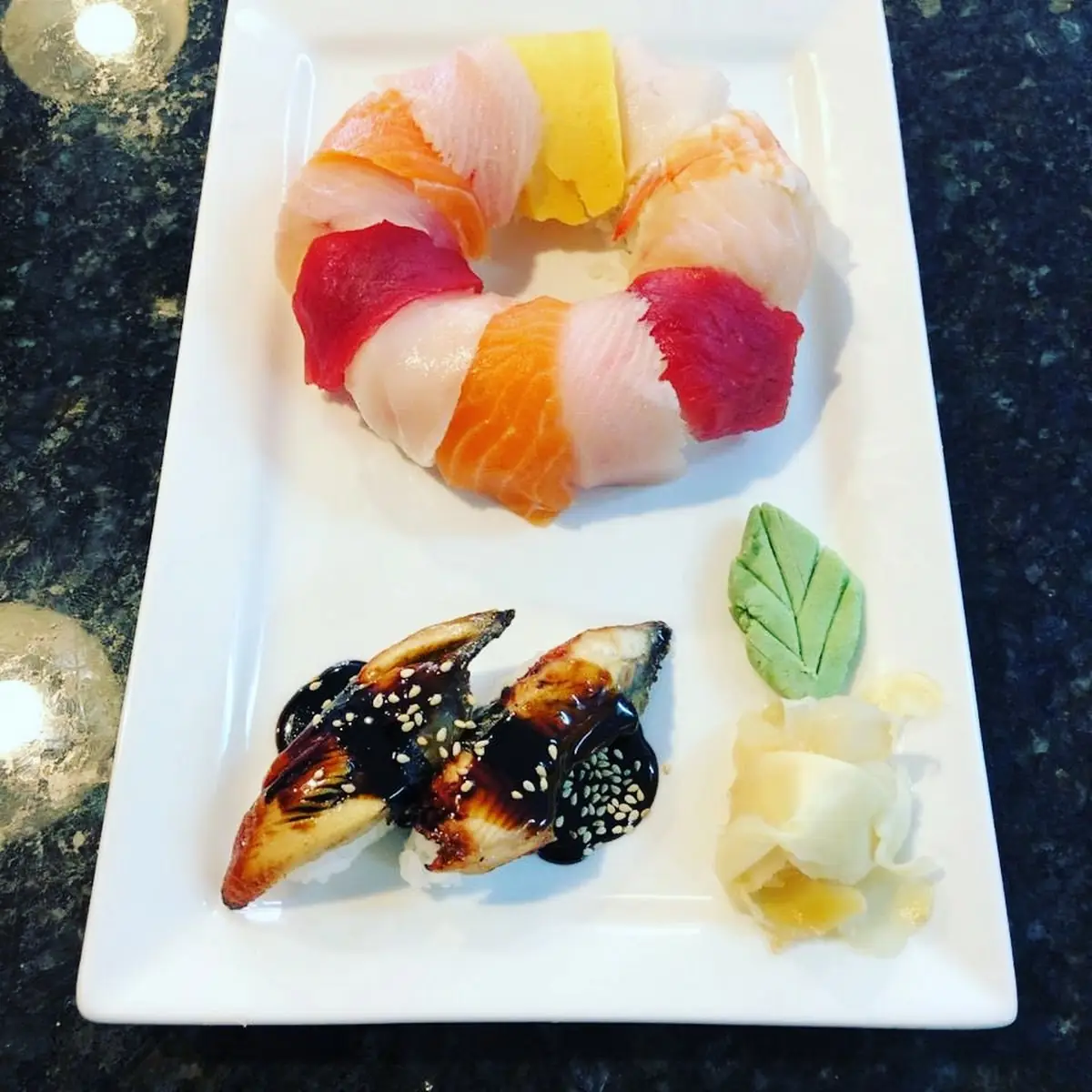 Rainbow Maki and Unagi Nigiri