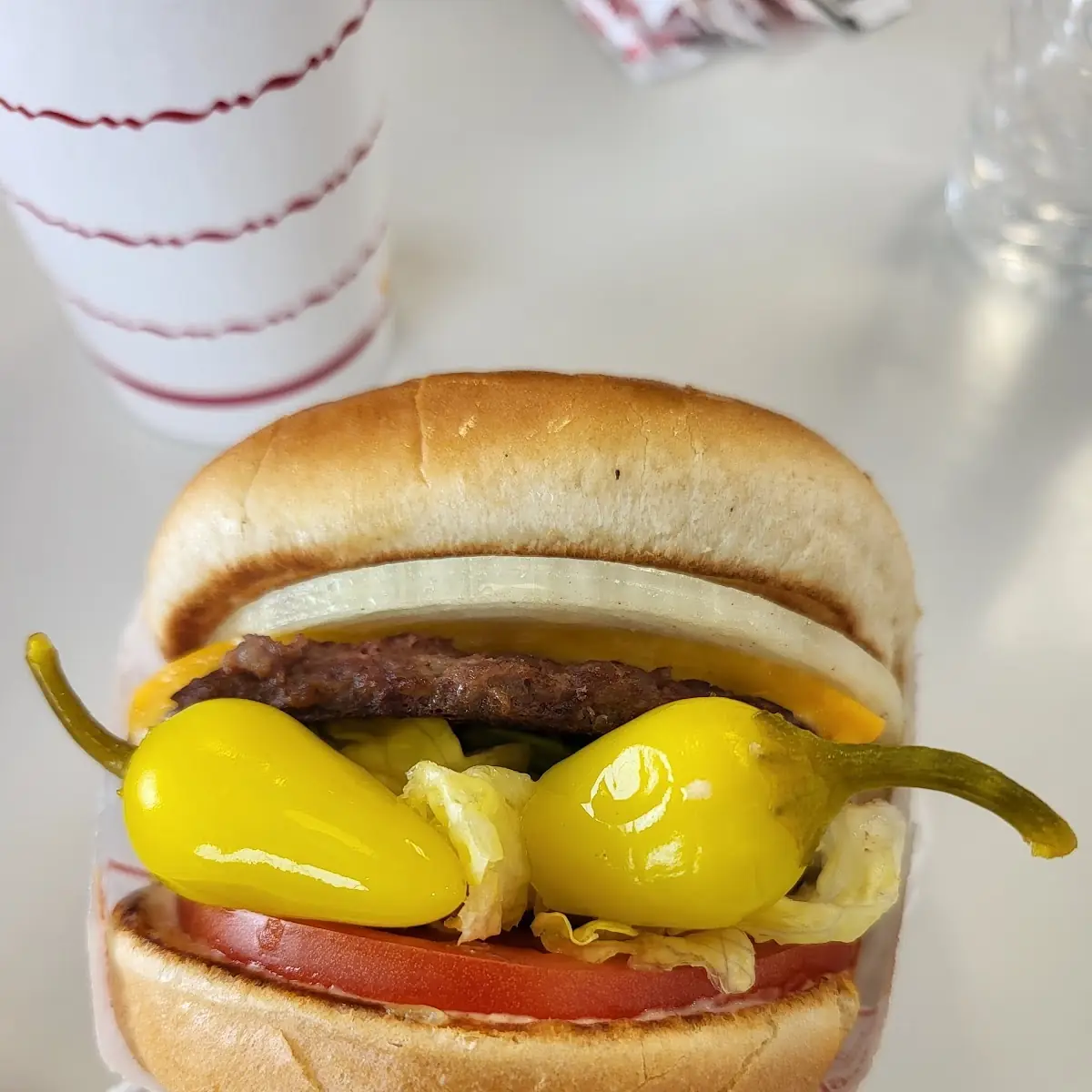 Cheese Burger with Hot Pepper