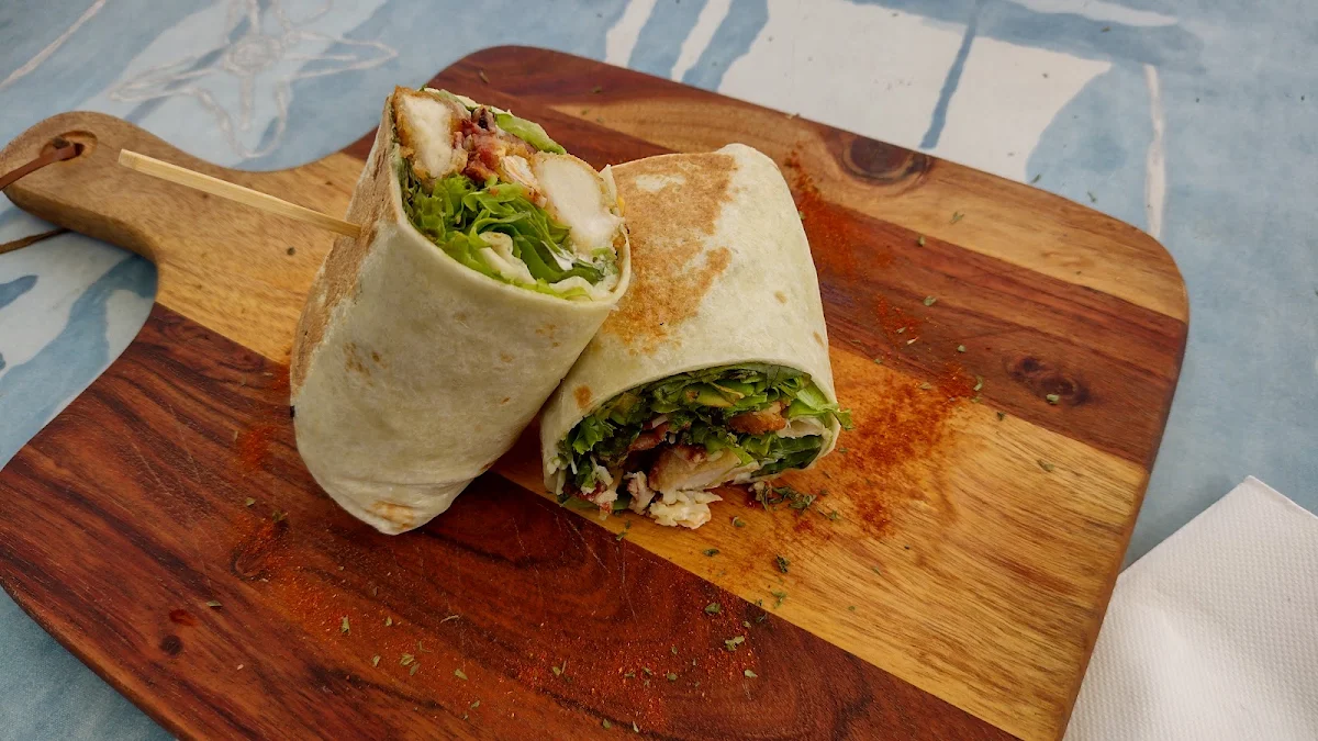 Chicken Caeser Salad Wrap, Where You Bean Cafe