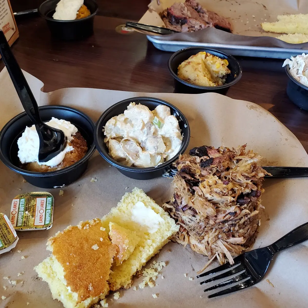 Meat Market Pulled Pork Cornbread Potato Salad Sweet Potato Pie