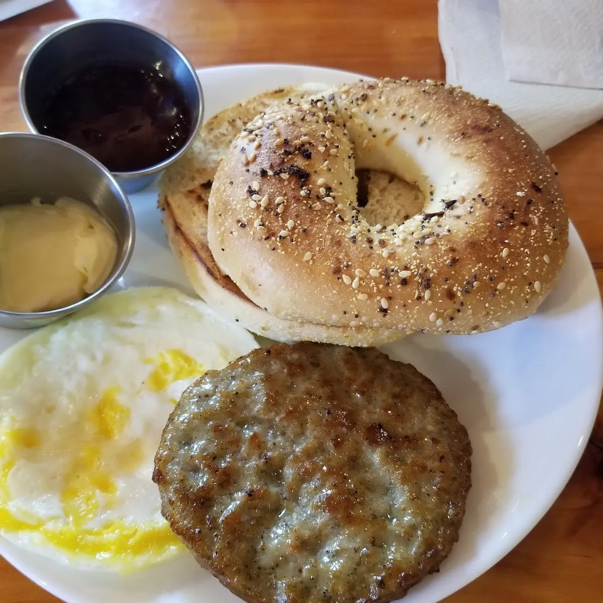 Red Onion on a Toasted Everything Bagel