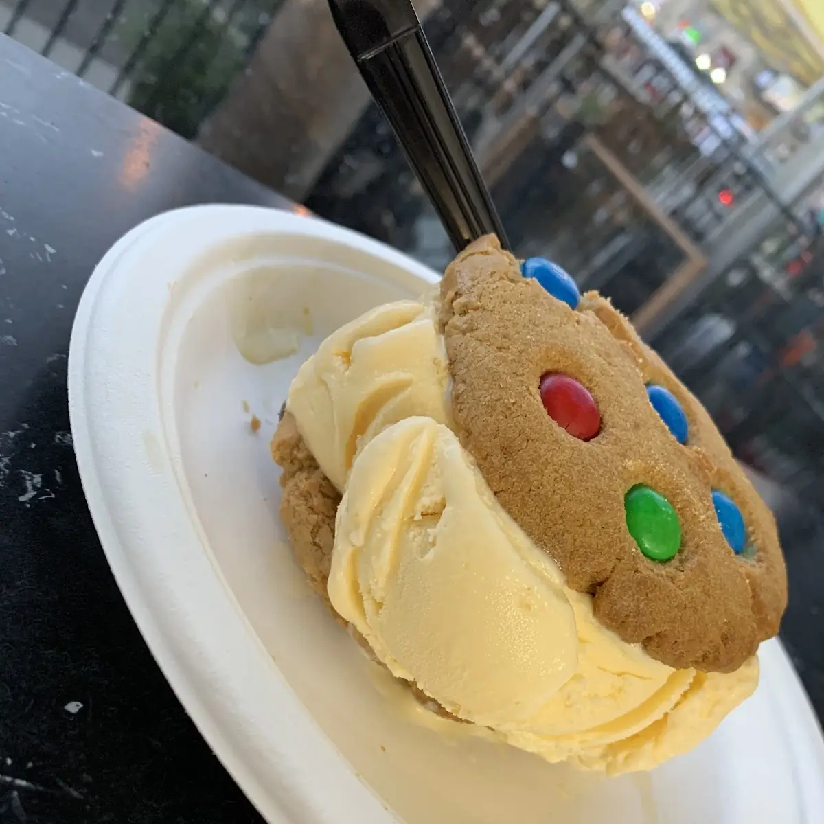 M&M Cookie Vanilla Ice Cream Sandwich