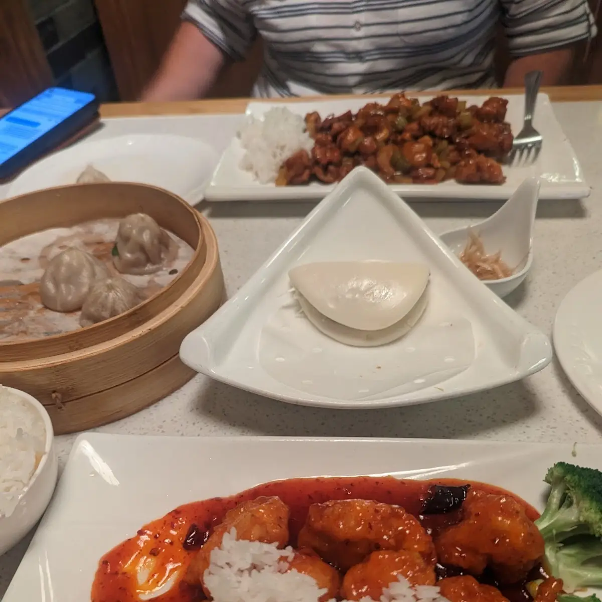 General TSO's Chicken Pekin Duck Appetizer Dim Sum Dumplings and Cashew Chicken