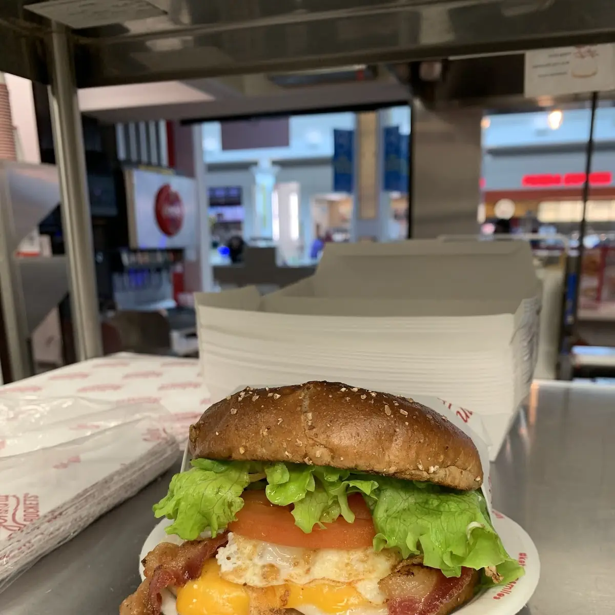 Ist Grill Chicken Sandwich with Fried Eggs and Cheese Bacon