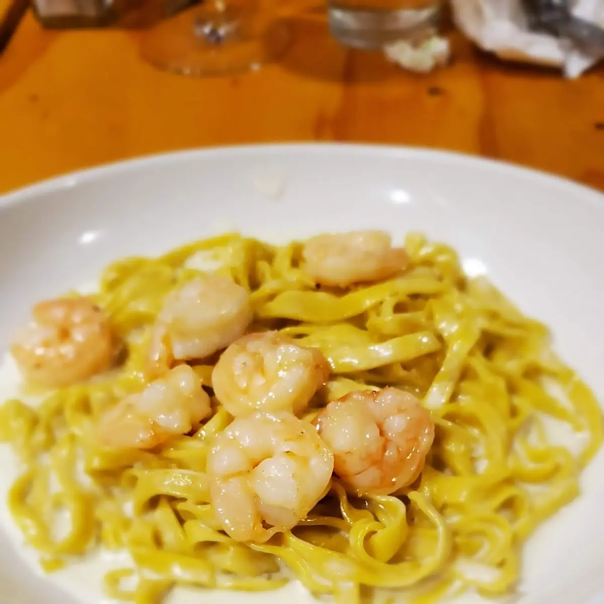 Creamy Fettuccine with Grilled Shrimp