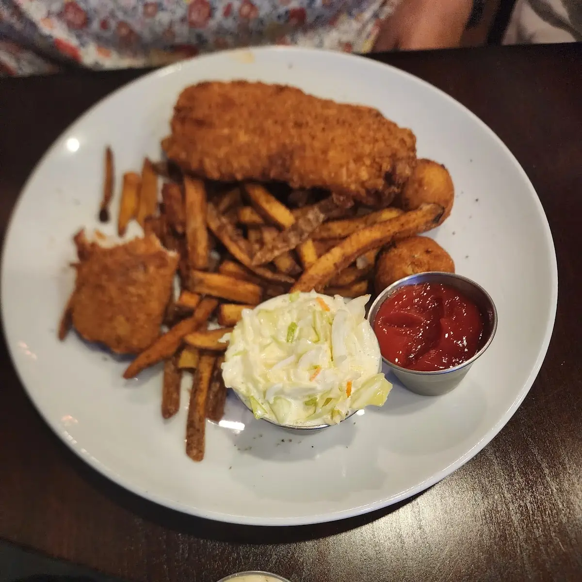 Fish Chips and Hush Puppies