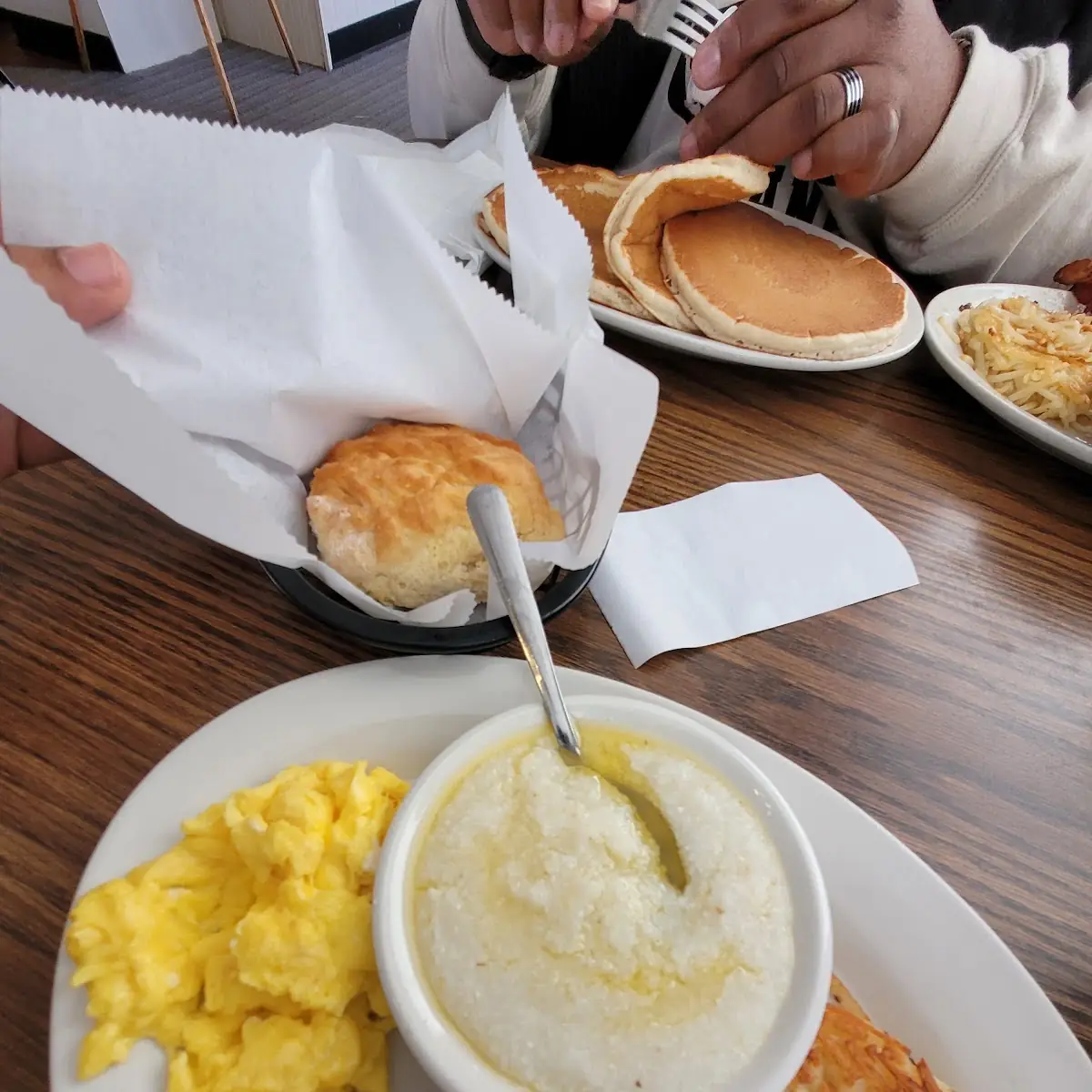 Side of Hash Grits Ans 2 Scrambled Eggs