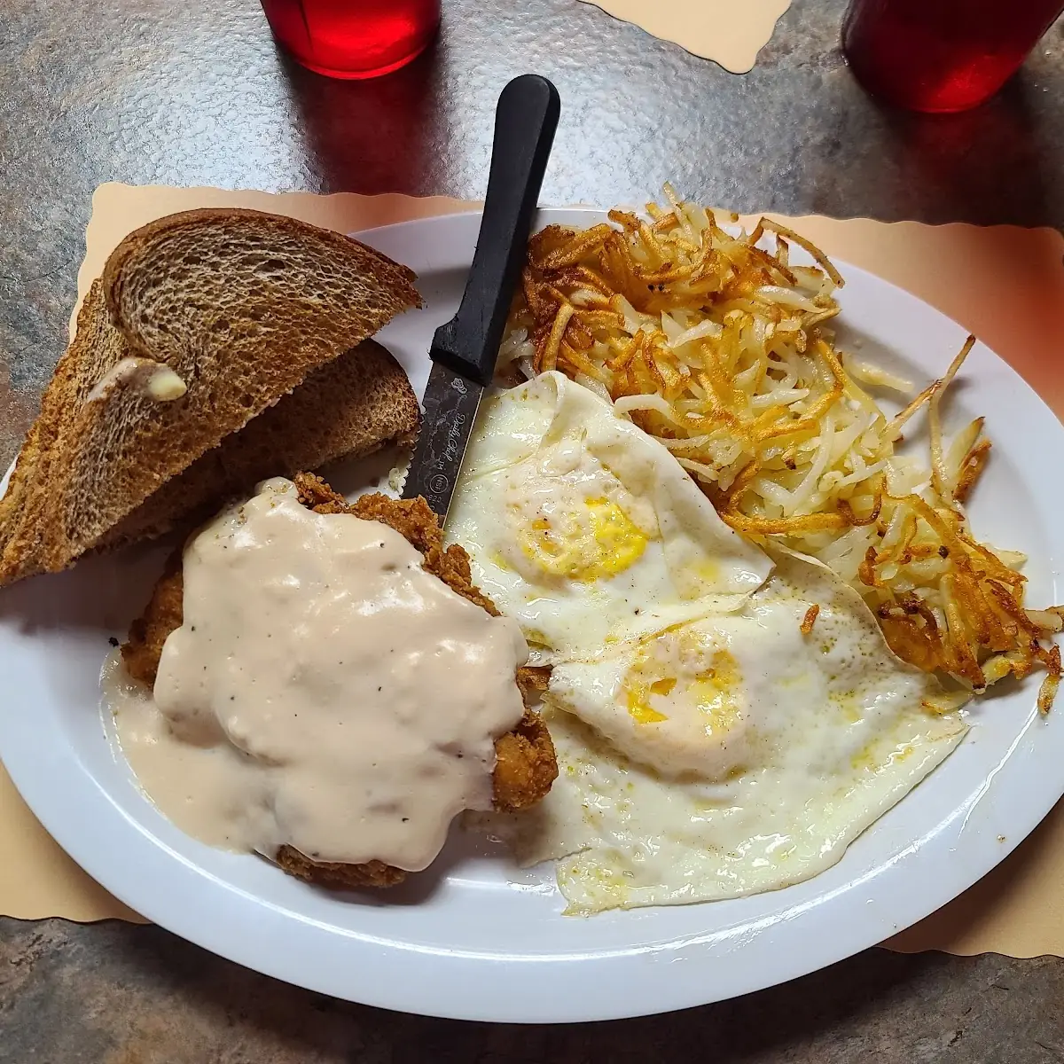 Chicken Fried Chicken Breakfast Plate