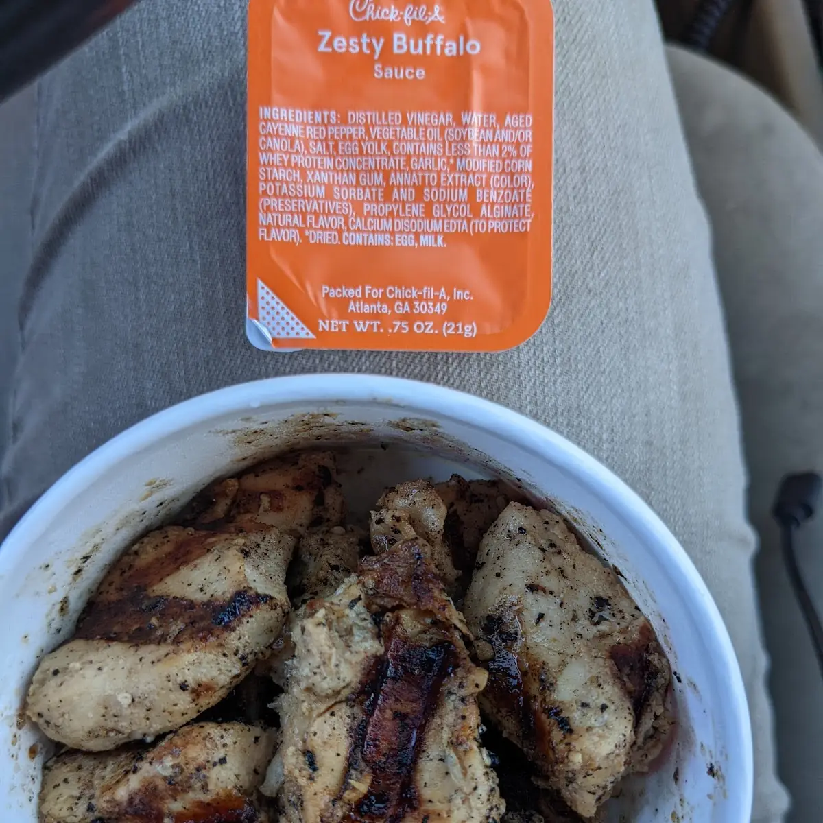 Grilled Chicken Nuggets with Buffalo Sauce