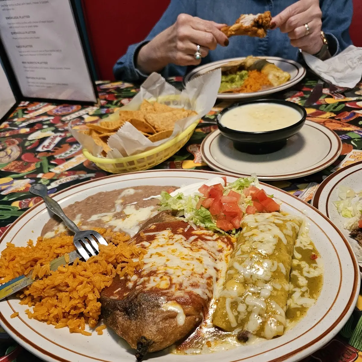 Wisconsin Enchiladas w Queso Dip