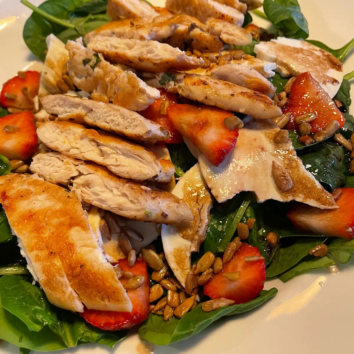 Strawberry Spinach Salad with Grilled Chicken