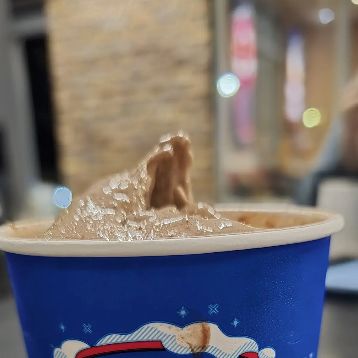Pecan Cluster in Chocolate Soft Serve