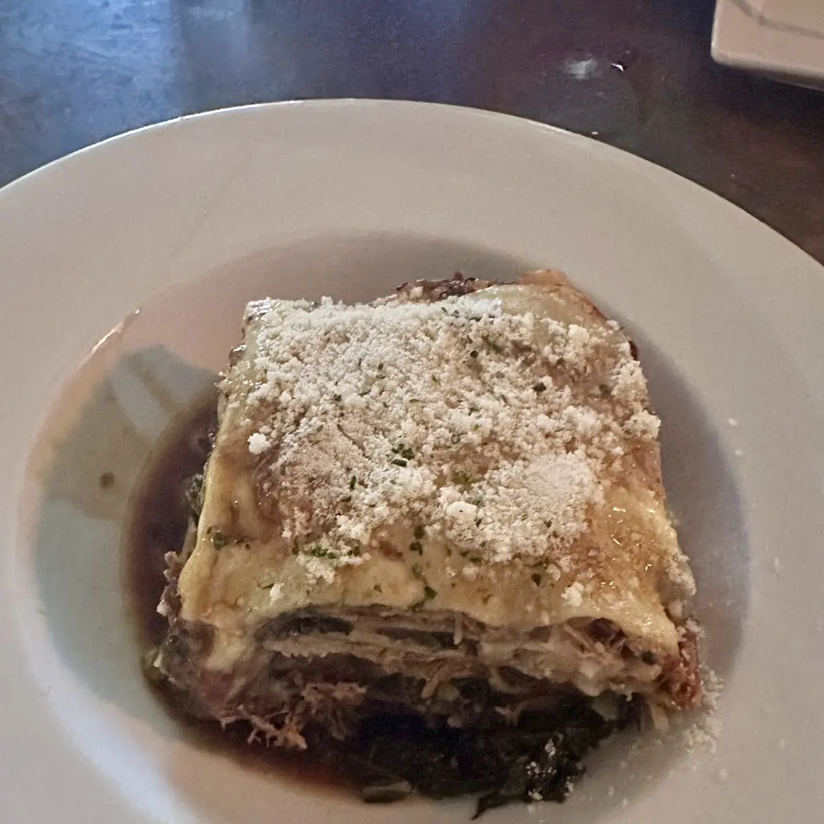 Braised Pork & Collard Green Lasagna