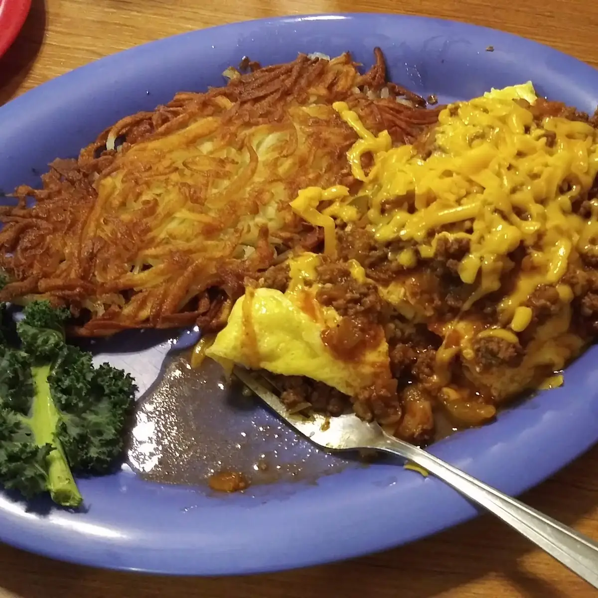 Chili Bean Omelette with Hash Browns