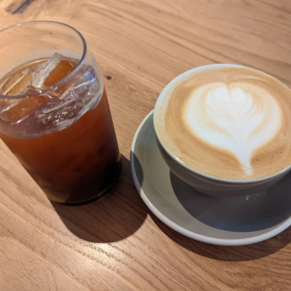 Latte and Iced Americano