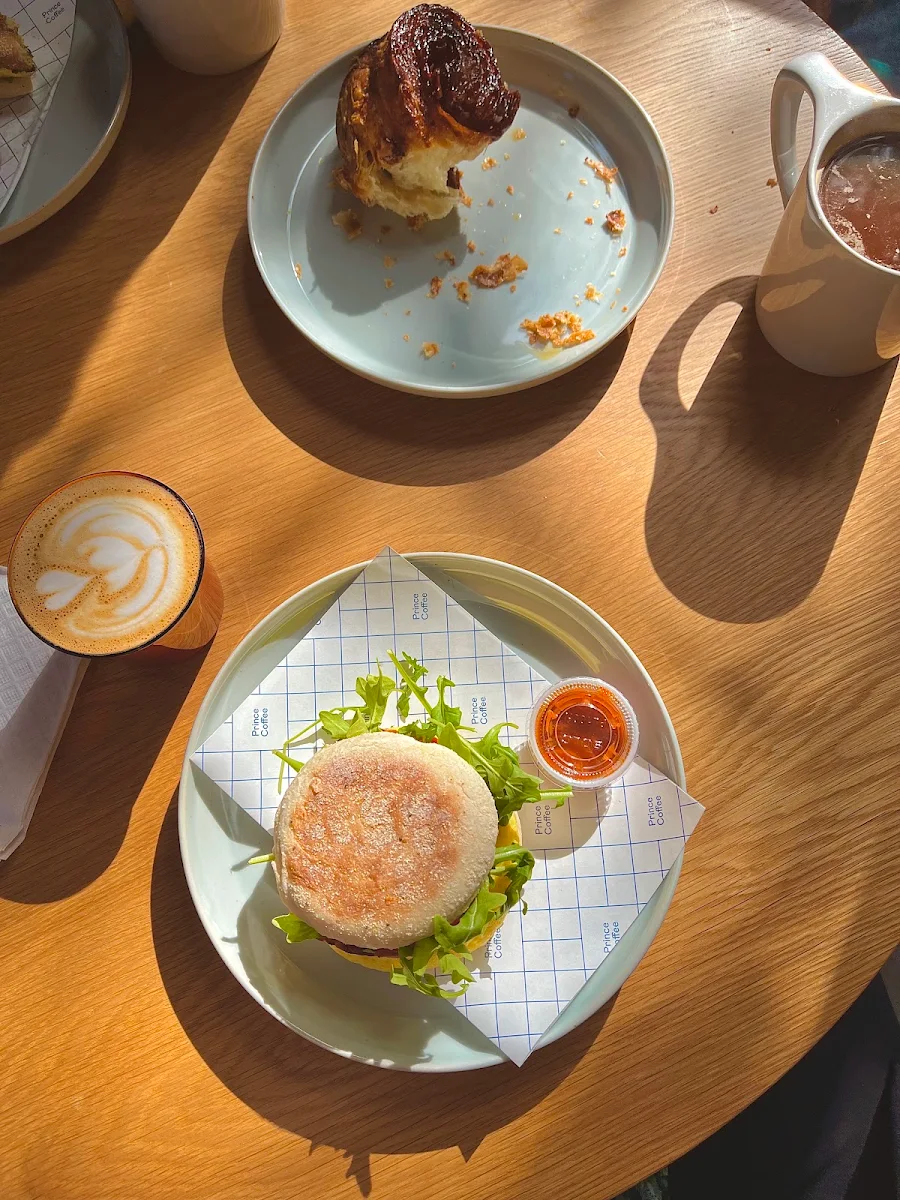 Cinnamon Roll and Americano
