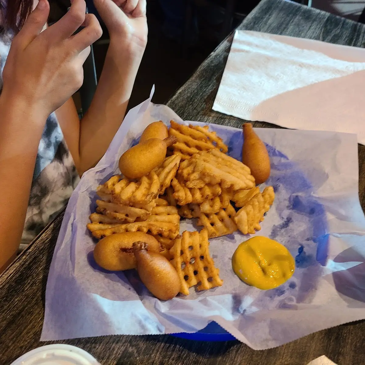 Mini Corn Dogs and Waffle Fries