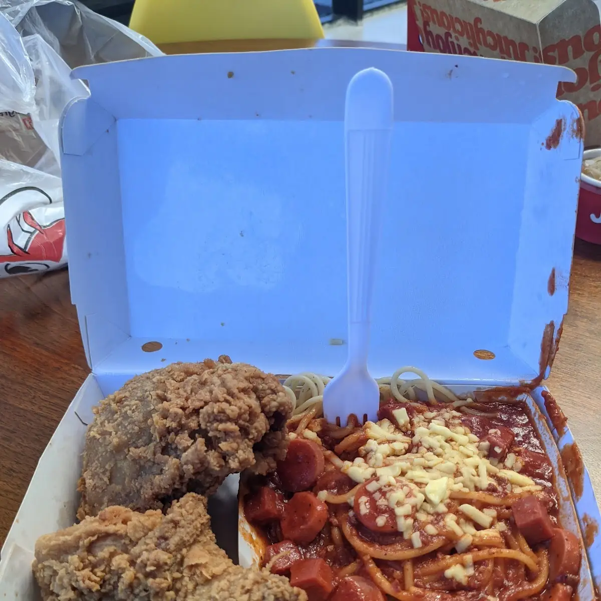 Fried Chicken and Spaghetti