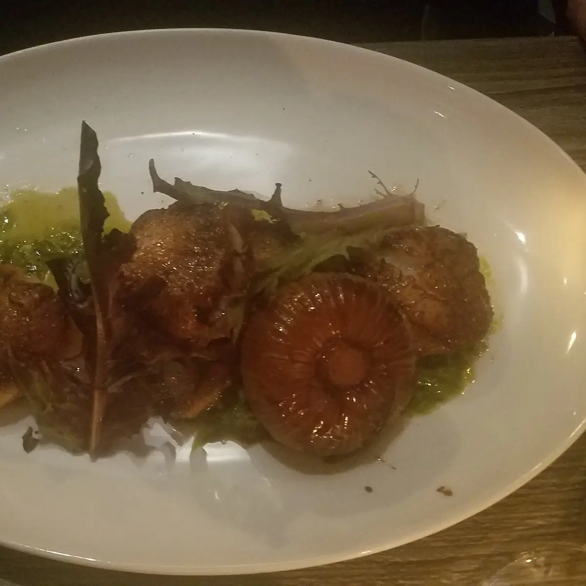 Pan Seared Scallops with Carmelized Onion and Polenta