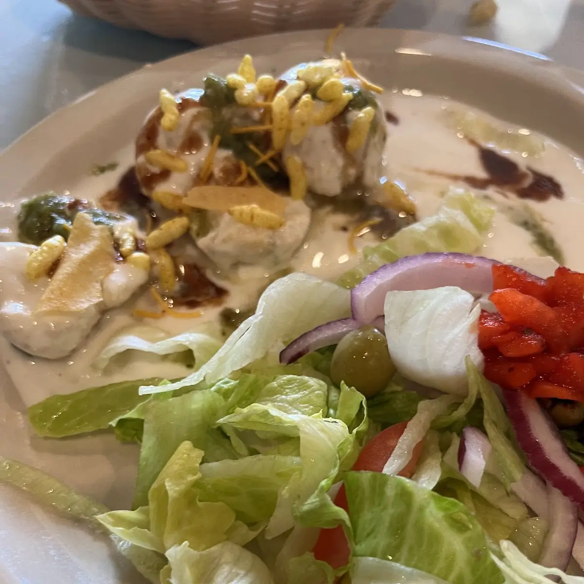 Dahi Vada and Salad