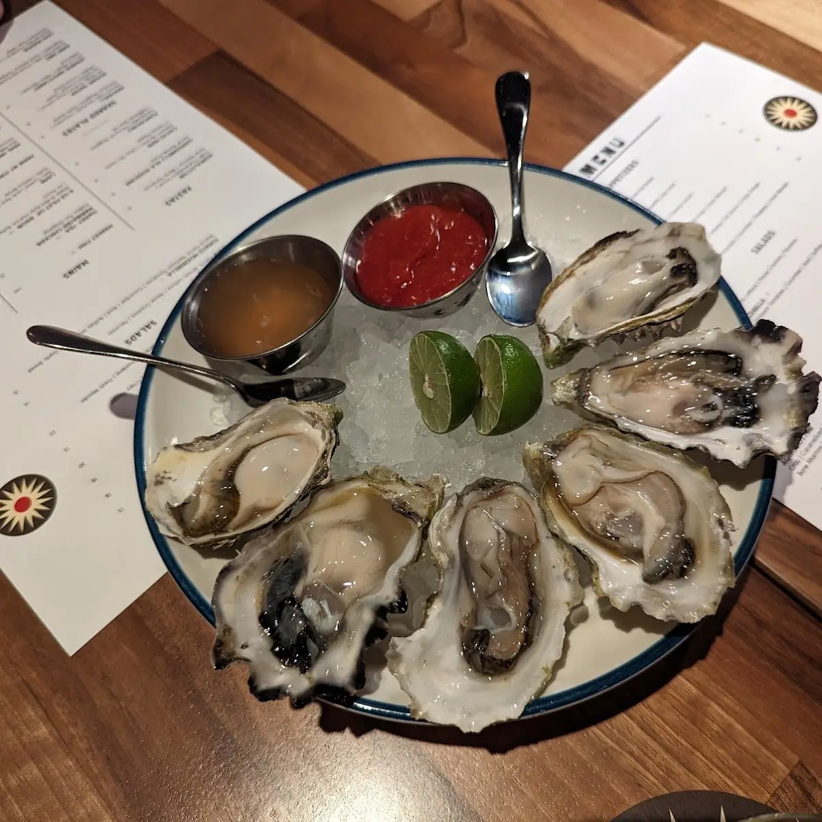 Fresh Oysters with Lime Wedges