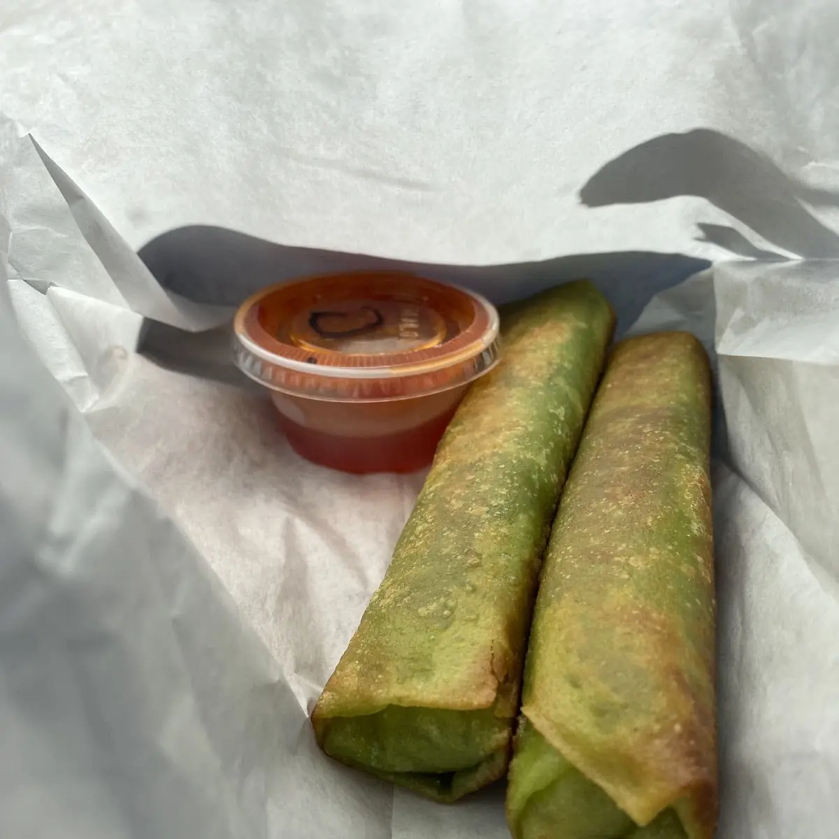 Vegetarian Spring Rolls with Chili Sauce