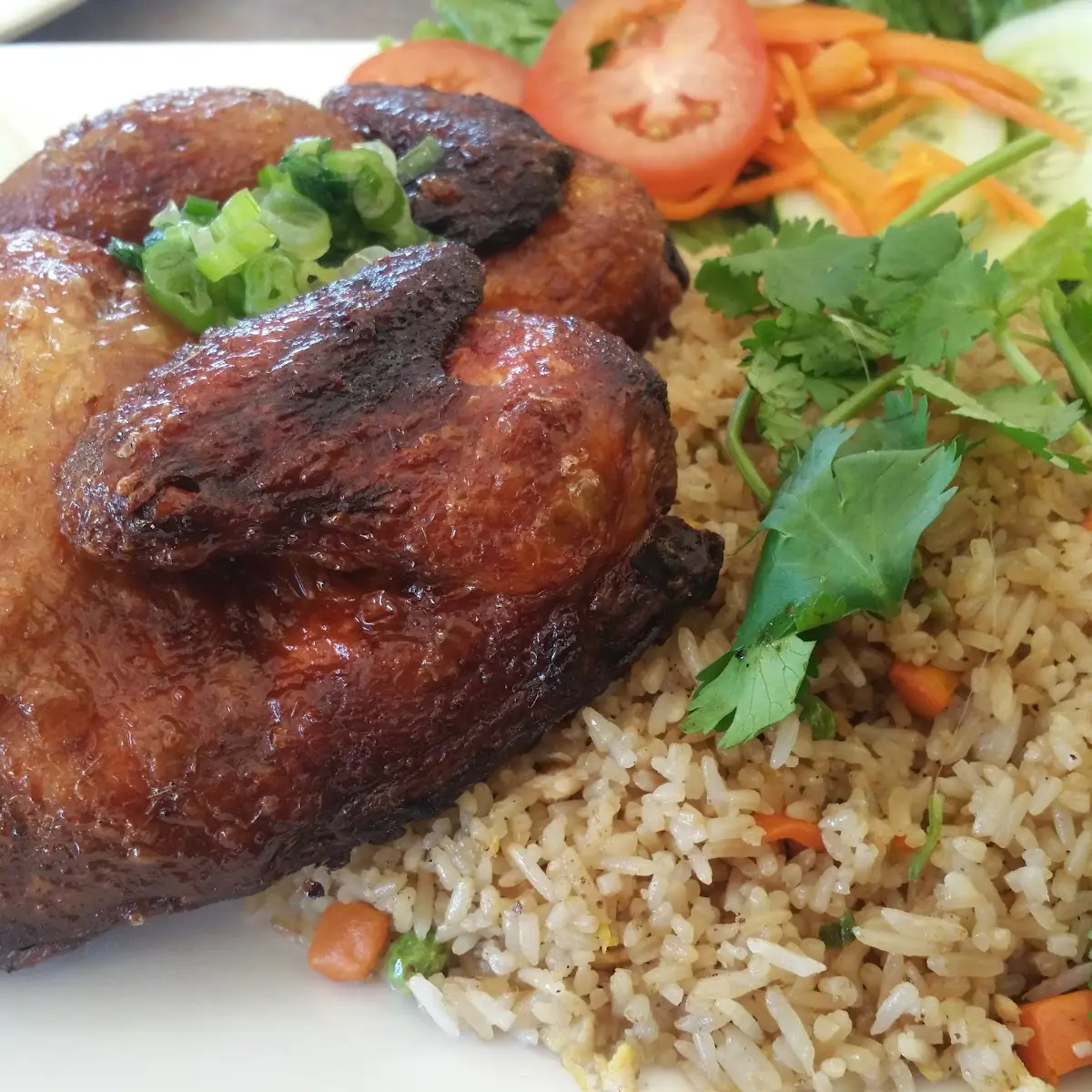 Deep Fried Cornish Hen with Fried Rice